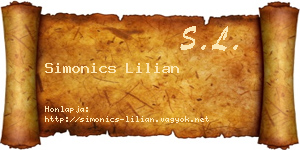 Simonics Lilian névjegykártya